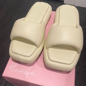 Hanifa Zoe Padded Slides - Bone - 39
